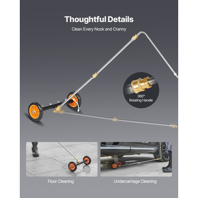 VEVOR 16" Καθαριστικό πλυντηρίου υπό πίεση με 2 τροχούς 2 εκτεταμένες ράβδους