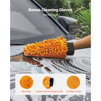 VEVOR 16" Καθαριστικό πλυντηρίου υπό πίεση με 2 τροχούς 2 εκτεταμένες ράβδους