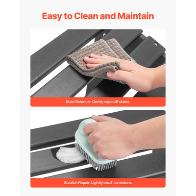 VEVOR Adirondack Ottoman 18,7L x 19,7W x 13H Inch HDPE Πτυσσόμενο υποπόδιο μαύρο