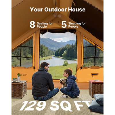 Φουσκωτή σκηνή VEVOR για Κάμπινγκ 5-8 Άτομα Glamping Σκηνή με Αντλία Εύκολη ρύθμιση