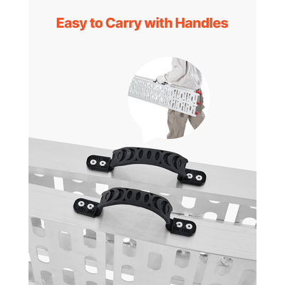 VEVOR 750 lbs Ράμπες αλουμινίου 1 τμχ Ράμπες φόρτωσης βαρέως τύπου με λαβές