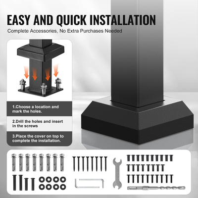 VEVOR 2-3 κουπαστές για εξωτερικούς χώρους για ηλικιωμένους Βεράντα Μαύρη ρετρό αψίδα