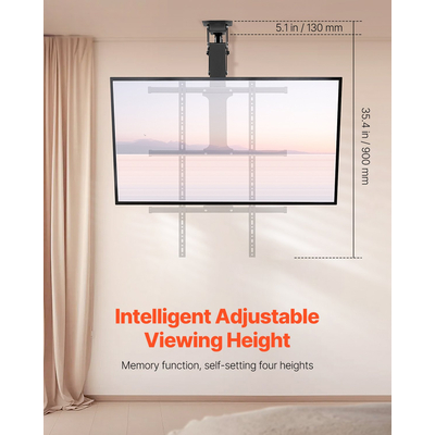 VEVOR Μηχανοκίνητη βάση τηλεόρασης οροφής Electric Flip Down Βάση τηλεόρασης για 32-65 στην οθόνη