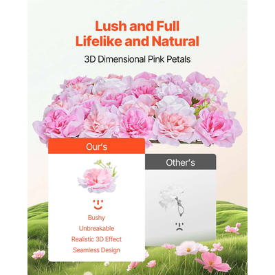 VEVOR 3D Flower Panel Wall 12 ΤΕΜ 15x15 σε τεχνητό λουλουδάτο χαλάκι για γάμο