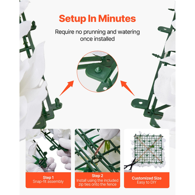 VEVOR 3D Flower Panel Wall 24 ΤΕΜ. 15 x 15 ιντσών Τεχνητό λουλουδάτο φόντο για γάμο