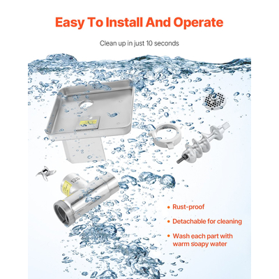 VEVOR Εμπορικός Ηλεκτρικός Μύλος Κρέατος 11 λίβρες/λεπτό Συσκευαστής λουκάνικων