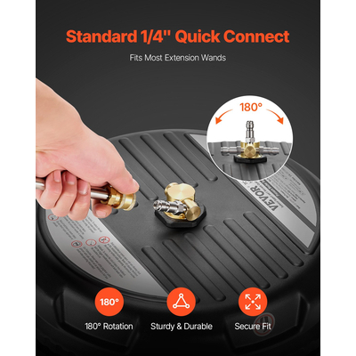 VEVOR 15" Καθαριστικό Επιφανειών Πλυντηρίου Πίεσης 3000 Max PSI Plastic 2 Extended Wands