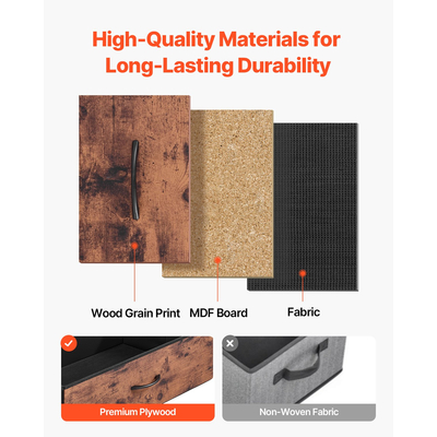 VEVOR 6 Συρταριέρα Ντουλάπα συρταριέρα Βάση τηλεόρασης με ατσάλινο σκελετό Ρουστίκ καφέ