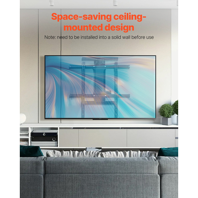 Βάση τοίχου VEVOR Motorized TV, 32-65 σε ηλεκτρικό τζάκι Επιτοίχιο στήριγμα τηλεόρασης μαύρο