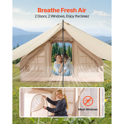 Φουσκωτή σκηνή VEVOR για Κάμπινγκ Glamping Σκηνή 3-5 Ατόμων με κουβούκλιο αντλίας