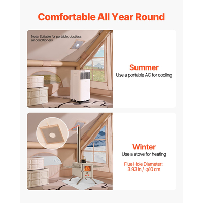 Φουσκωτή σκηνή VEVOR για Κάμπινγκ Glamping Σκηνή 3-5 Ατόμων με κουβούκλιο αντλίας