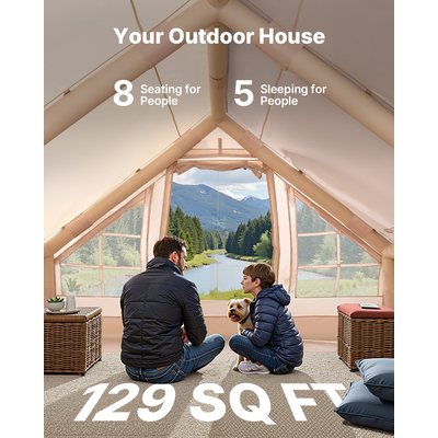 Φουσκωτή σκηνή VEVOR για Κάμπινγκ 5-8 Άτομα Glamping Σκηνή με Αντλία Εύκολη ρύθμιση