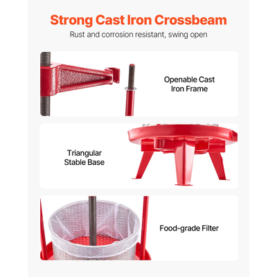 Εγχειρίδιο VEVOR Fruit Wine Press for Wine Making 2,38 Gal/9L Stainless Steel