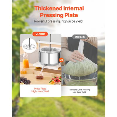 Εγχειρίδιο VEVOR Fruit Wine Press for Wine Making 3,17 Gal/12L από ανοξείδωτο χάλυβα