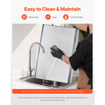 VEVOR 23x16 σε επίπεδη επάνω σχάρα από ανοξείδωτο χάλυβα γενικής χρήσης ψησταριά μπάρμπεκιου Μαγειρικά σκεύη