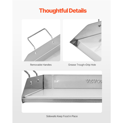 VEVOR 18x16 σε επίπεδη επάνω σχάρα από ανοξείδωτο ατσάλι γενικής χρήσης ψησταριά μπάρμπεκιου Μαγειρικά σκεύη