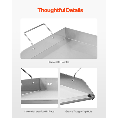 VEVOR 32x16 σε επίπεδη επάνω σχάρα από ανοξείδωτο χάλυβα γενικής χρήσης ψησταριά μπάρμπεκιου Μαγειρικά σκεύη