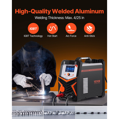 VEVOR TIG Welder 6-in-1 AC/DC Welding Machine Pulse Spot MMA Stick IGBT Inverter