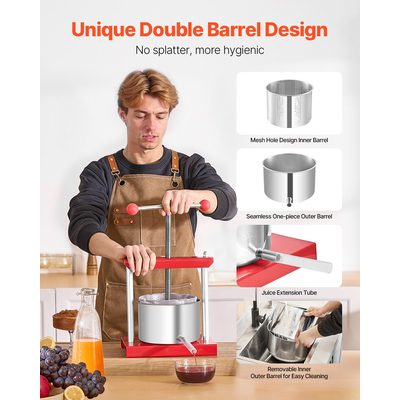 Εγχειρίδιο VEVOR Fruit Wine Press for Wine Making 0,8 Gal/3L Stainless Steel