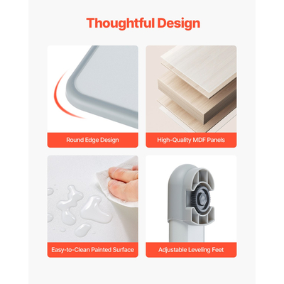 VEVOR Παιδικό σετ καρέκλας και γραφείου Επιτραπέζιο φωτιστικό με ρυθμιζόμενο ύψος & γκρι επιφάνεια εργασίας με κλίση