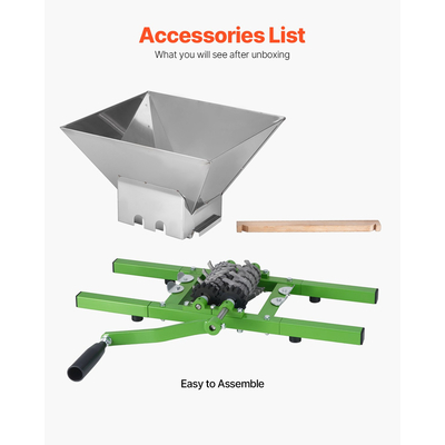 Θραυστήρας φρούτων και μήλων VEVOR για παραγωγή μηλίτη κρασιού 1,8 Gal/7L από ανοξείδωτο χάλυβα