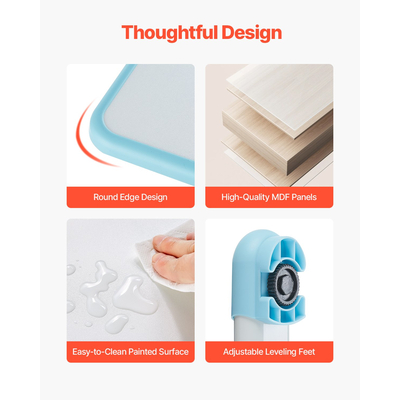 VEVOR Παιδικό σετ καρέκλας και γραφείου Επιτραπέζιο φωτιστικό ρυθμιζόμενο ύψος & επιτραπέζιο με κλίση μπλε