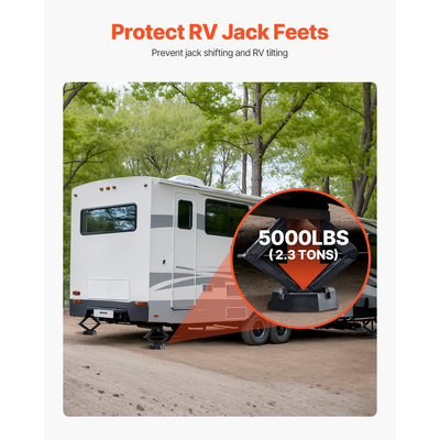 RV Leveling Pads 5000 lbs 4 Pcs Rubber Trailer Jack Pads 5,5" τετραγωνικά πόδια