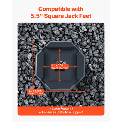 RV Leveling Pads 5000 lbs 4 Pcs Rubber Trailer Jack Pads 5,5" τετραγωνικά πόδια