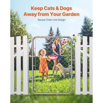 VEVOR Chain Link Fence Gate Fit 2-6 ft x 4 ft Garden Gate Posts Δεν περιλαμβάνονται