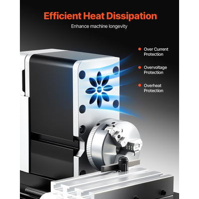 VEVOR Μίνι Τόρνος Μετάλλου 2,76 x 5,12 ίντσες Τόρνος Μετάλλου Ισχυρός 20.000 Σ.Α.Λ. 36W