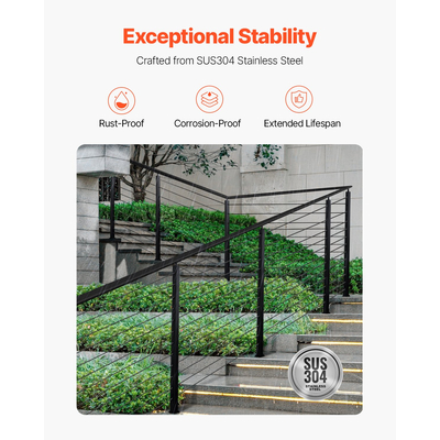 Στύλος κιγκλιδώματος καλωδίου VEVOR 42x2x2 In με γωνίες 30° 1JZLGZXHS106W3XAA001V0