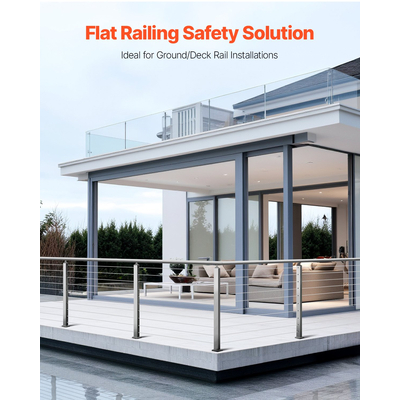 Στύλος κιγκλιδώματος καλωδίου VEVOR 36x2x2 ίντσες με οριζόντια οπή 1JZLGZXYS91466KZK001V0