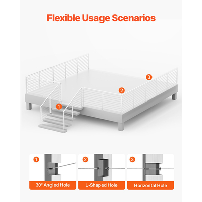 Στύλος κιγκλιδώματος καλωδίου VEVOR 36x2x2 ίντσες με οριζόντια οπή 1JZLGZXYS91466KZK001V0