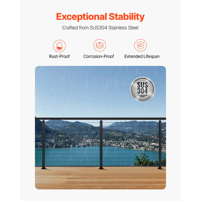 Στύλος κιγκλιδώματος καλωδίου VEVOR 42x2x2 σε στύλο οριζόντιας οπής 4JZLGZXHS106URZU0001V0