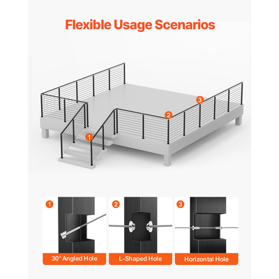 Στύλος κιγκλιδώματος καλωδίου VEVOR 36x1x2 σε στύλο οριζόντιας οπής 4JZLGZXHS914UUOI6001V0