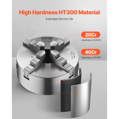 VEVOR 8 σε αυτοκεντρικό τσοκ τόρνου 4 σιαγόνων 1 1/2 σε 8 Πλάκα στήριξης με σπείρωμα