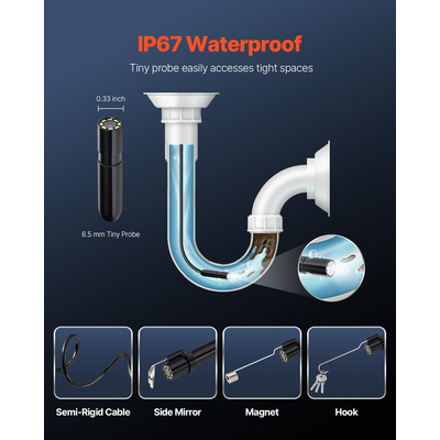 Ενδοσκόπιο VEVOR 1920P HD Borescope για Android & IOS με καλώδιο 5 μέτρων