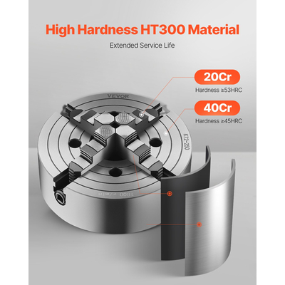 VEVOR 10 σε αυτοκεντρικό τσοκ τόρνου 4 σιαγόνων για μηχανή φρεζαρίσματος διάτρησης τόρνου