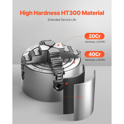 VEVOR 3 ιντσών 4-σιαγόνι τσοκ τόρνου αυτοκεντρικού για τη μηχανή φρεζαρίσματος διάτρησης τόρνου