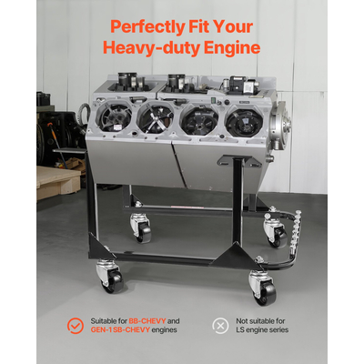 Βάση κινητήρα VEVOR 750LBS/340KG Motor Hoist Dolly με 4-Caster Heavy-Duty Steel