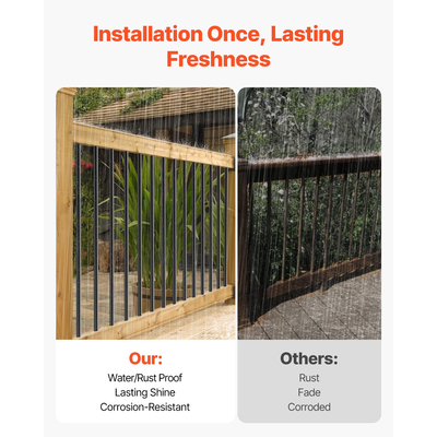 Κάγκελα σκάλας VEVOR, πακέτο 101 τεμαχίων, άξονες αλουμινίου 36 ιντσών με βίδες/καλύμματα ράγας