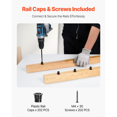 Κάγκελα σκάλας VEVOR, πακέτο 101 τεμαχίων, άξονες αλουμινίου 36 ιντσών με βίδες/καλύμματα ράγας