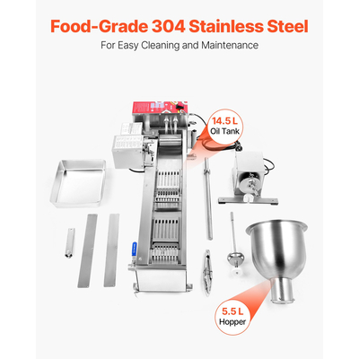 VEVOR Εμπορική Αυτόματη Μηχανή Ντόνατς Μονής Σειράς 90 τεμ./ώρα