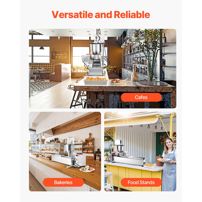 VEVOR Εμπορική Αυτόματη Μηχανή Ντόνατς Μονής Σειράς 90 τεμ./ώρα