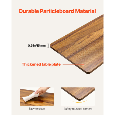 VEVOR Τραπέζι Κινητής Κρεβάτι-Πλαϊνό Γραφείο με Ηλεκτρική Ανύψωση & 4 Τροχούς Ξύλινο