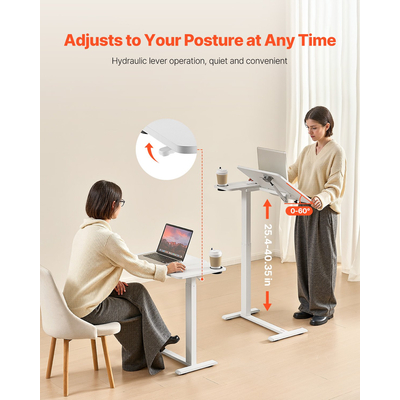 VEVOR Τραπέζι-Κρεβάτι-Πλαϊνό Γραφείο με Αναδιπλούμενο Γραφείο, Ρόδες & Ποτηροθήκη Λευκό