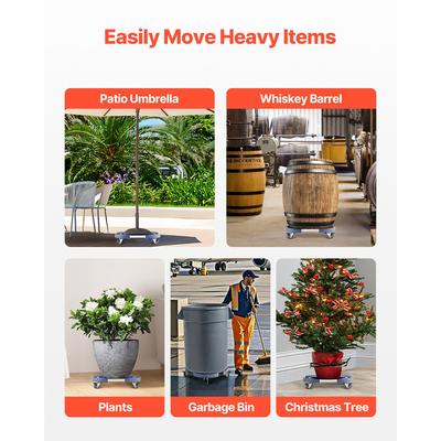 VEVOR Στρογγυλός κάδος απορριμμάτων Dolly με ρόδες 15-22,8 σε ρυθμιζόμενο πλαστικό κάδο Dolly