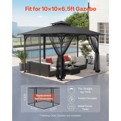 Ανταλλακτικό πλέγμα VEVOR για κιόσκι 10x10x 6,5 ft, μόνο δίχτυ