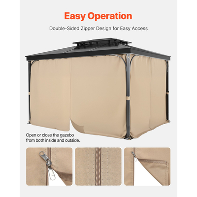 VEVOR Κουρτίνα Κιόσκι Privacy 10&#039; x 10&#039; x 6,7&#039; Αδιάβροχες Κουρτίνες Κιόσκι Χακί