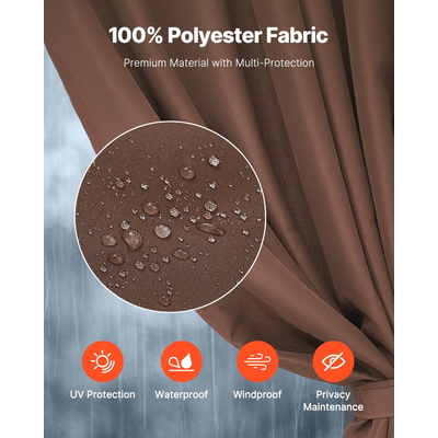 Κουρτίνα απορρήτου VEVOR Gazebo 10&#039; x 10&#039; x 6,9&#039; Αδιάβροχες κουρτίνες Gazebo Coffee